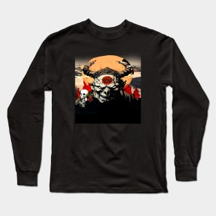 Wrath No. 1: Oni Transformation (no background fill) on a Dark Background Long Sleeve T-Shirt